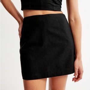 abercrombie & fitch linen blend mini skort